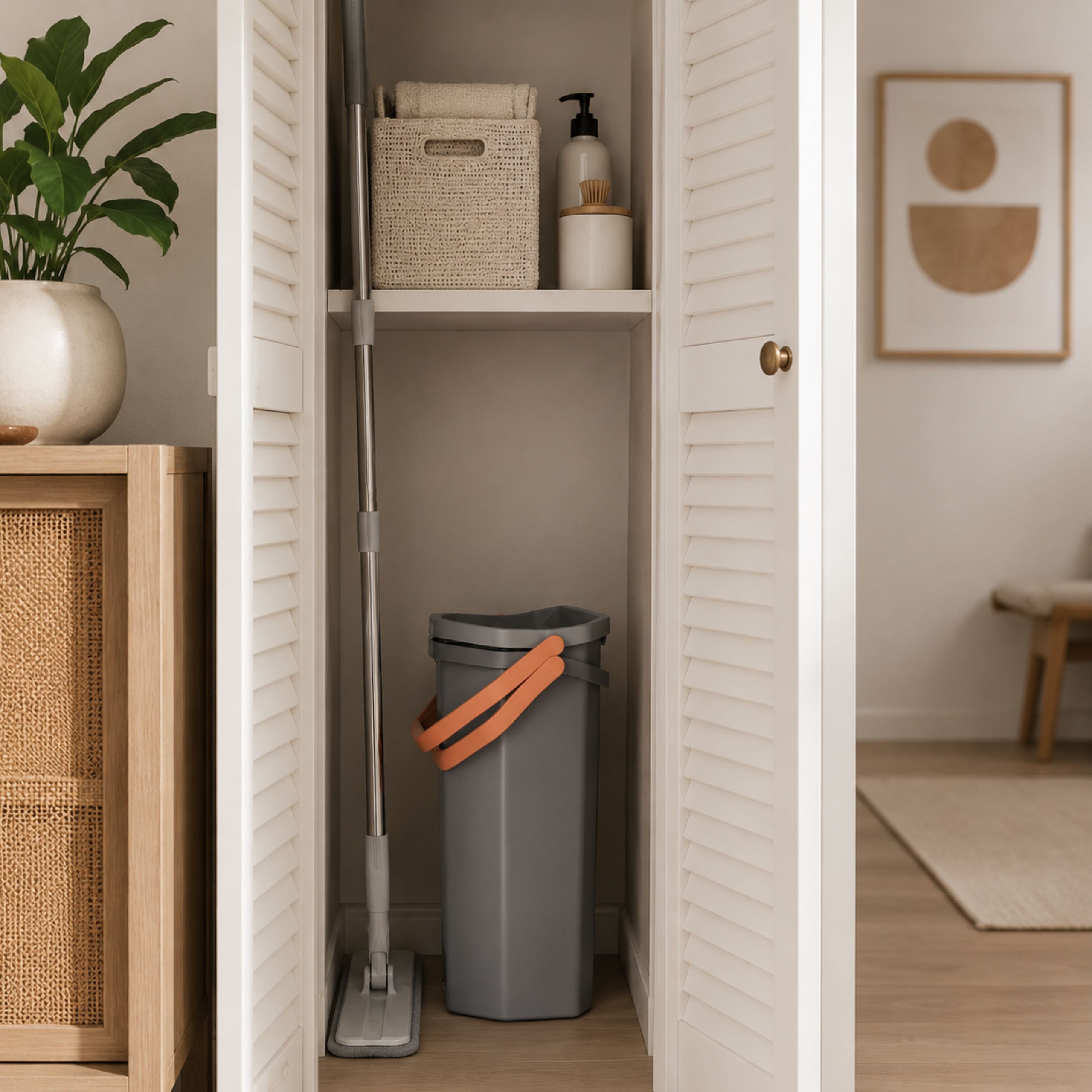 MOP DWUKOMOROWY PŁASKI XL 3 WKŁADY MIKROFIBRA CLEAN MOP 5,7 L DOMIDEKOR - obrazek 5