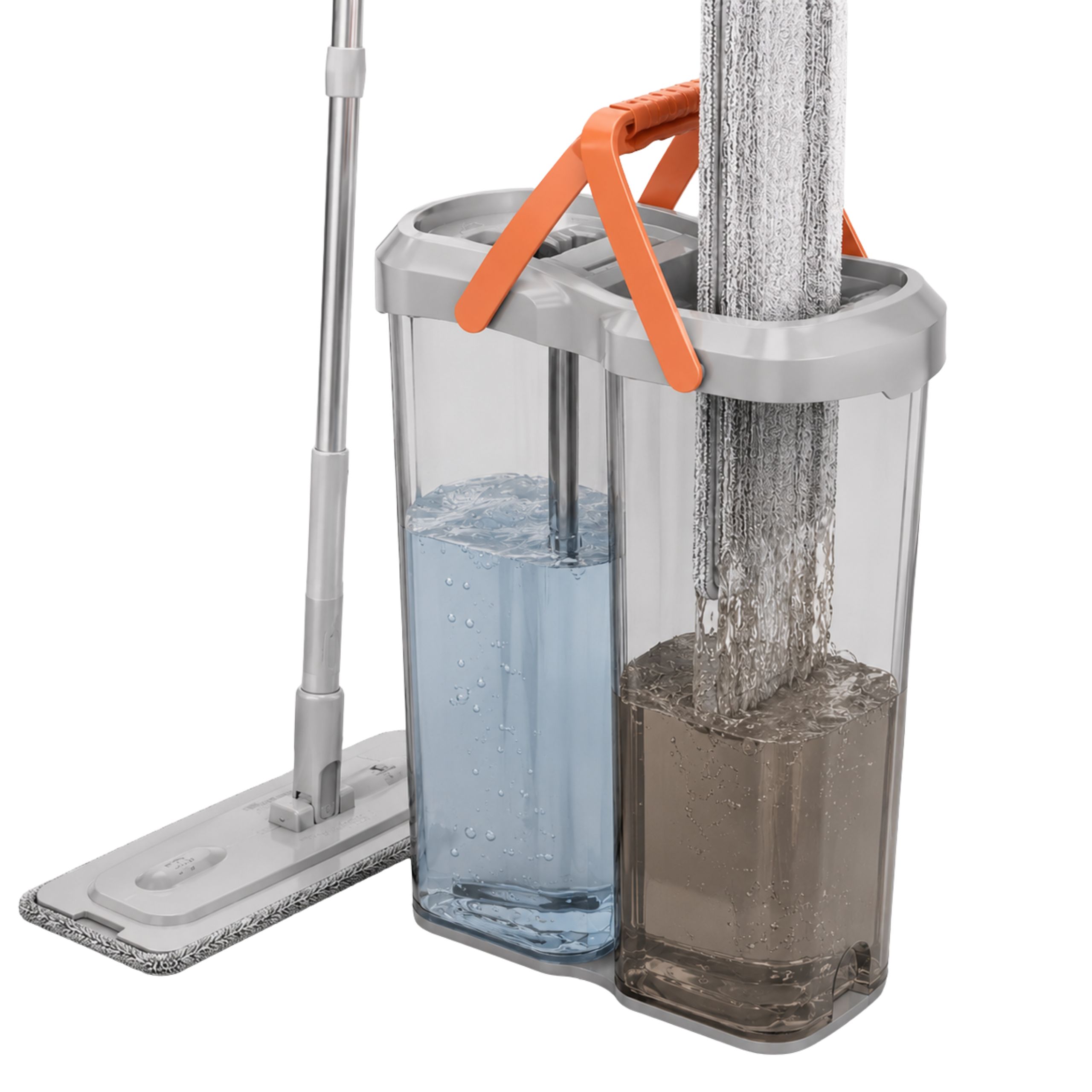 MOP DWUKOMOROWY PŁASKI XL 3 WKŁADY MIKROFIBRA CLEAN MOP 5,7 L DOMIDEKOR - obrazek 8