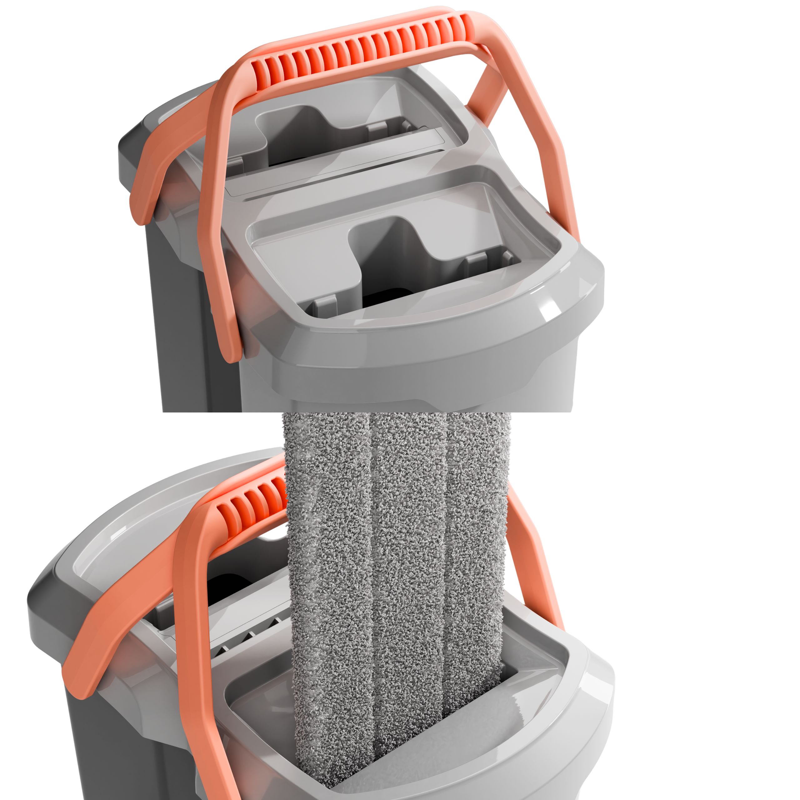 MOP DWUKOMOROWY PŁASKI XL 3 WKŁADY MIKROFIBRA CLEAN MOP 5,7 L DOMIDEKOR - obrazek 9