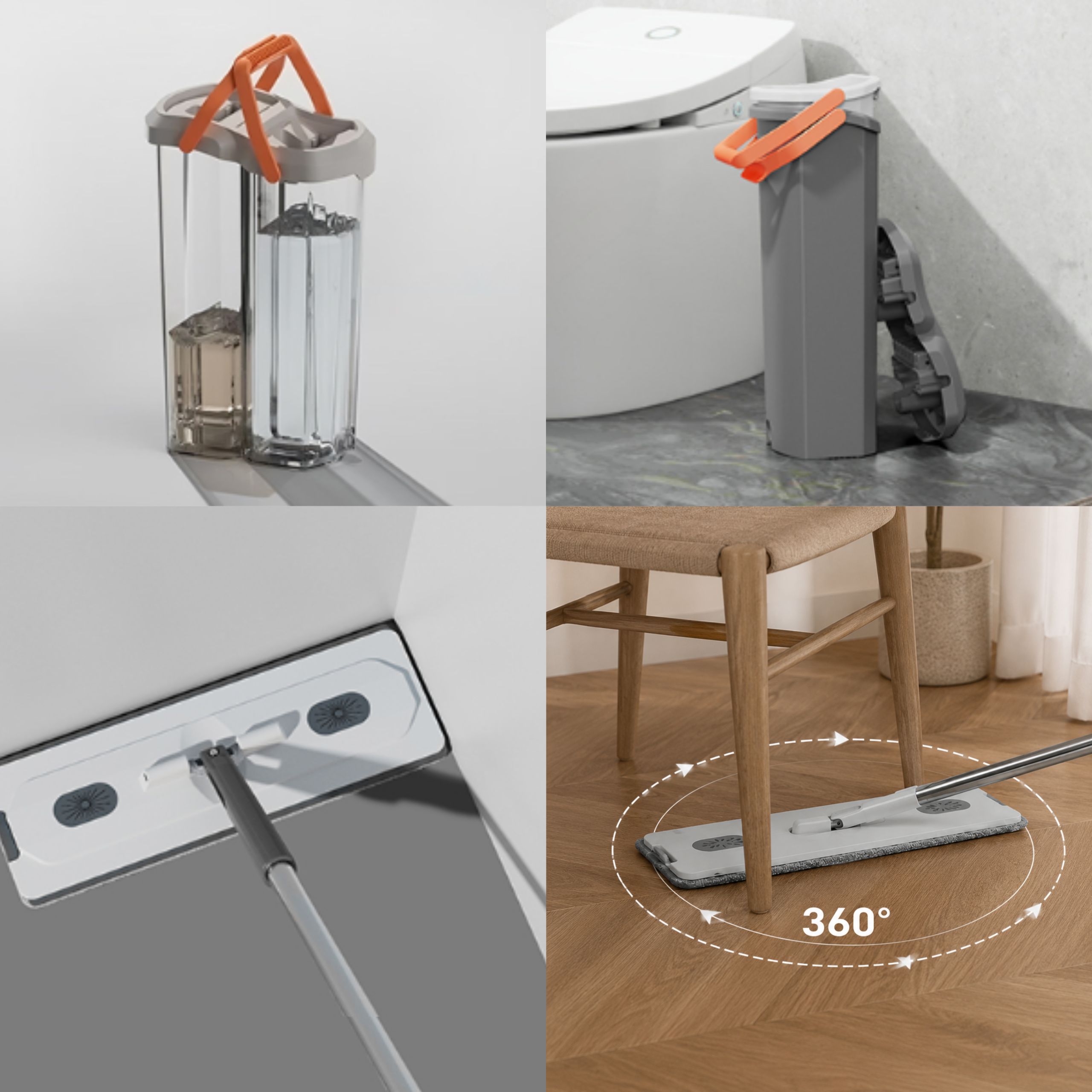 MOP DWUKOMOROWY PŁASKI XL 3 WKŁADY MIKROFIBRA CLEAN MOP 5,7 L DOMIDEKOR - obrazek 15