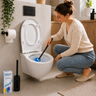 SZCZOTKA DO WC ANTYBAKTERYJNA + 24 WYMIENNE WKŁADY CZYSZCZĄCE HIGIENA 2.0 CZARNA