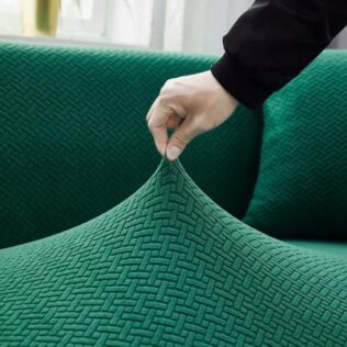 POKROWIEC NA KANAPĘ SOFĘ NAROŻNIK ELASTYCZNY ŻAKARD JODEŁKA PREMIUM 145-185 ZIELONY