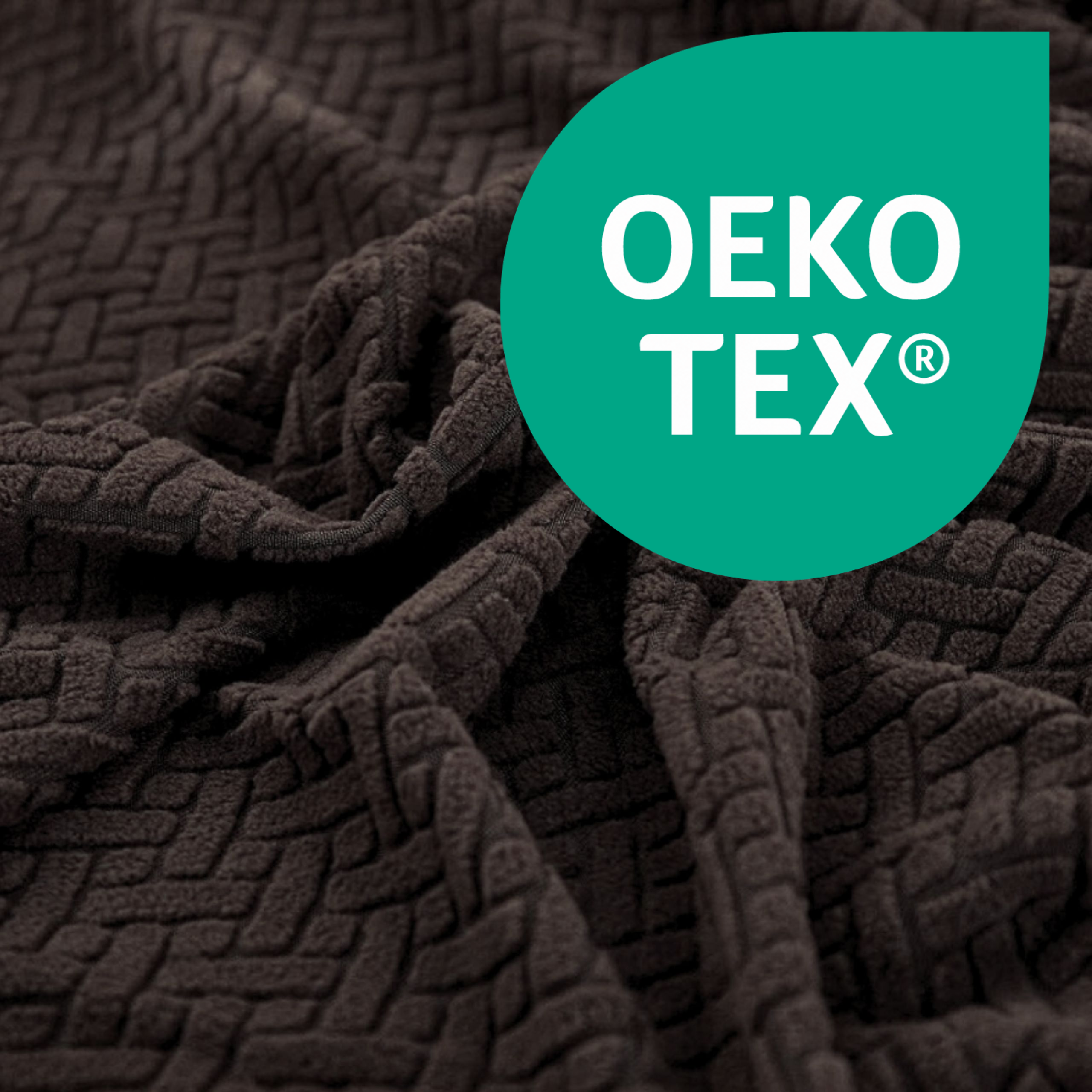 POKROWIEC NA FOTEL OBROTOWY KRZESŁO BIUROWE ŻAKARD JODEŁKA OEKO-TEX L KAWA PALONA - obrazek 4