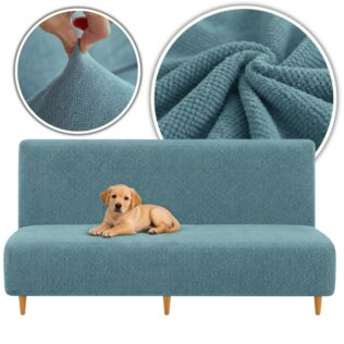 POKROWIEC NA WERSALKĘ SOFĘ CHENILLE SZENIL ELASTYCZNY OEKO TEX 190-210 TURKUSOWY